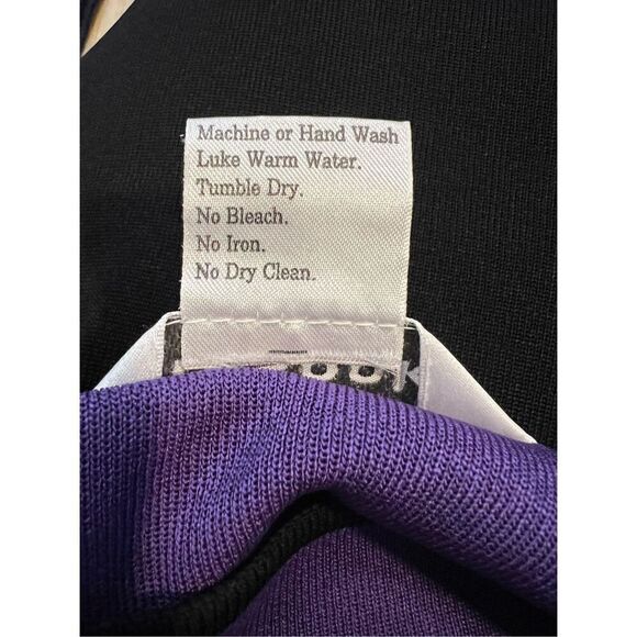 Exclusively Misook Woman Plus Size Black Sheath Dress W/Purple Stripes Size 2X - Picture 7 of 7